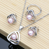 Back to school Cifeeo  Freshwater With Beads  Jewelry Sets Wedding Decoration For Women Earrings/Pendant/Ring/Necklace Set