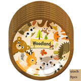 Christmas Gift 1Set Woodland Party Supplies Safari Jungle Animal Balloons Paper Plates/Cups Kids Forest Baby Shower Birthday DIY Decoration