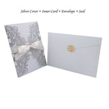 1pcs Glitter Paper Laser Cut Wedding Invitation Card Personalized Greeting Cards With Ribbon Birthday Party Wedding Decoration