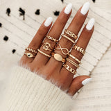 Back To School  Moon Star Matching Rings for Women Anillos Mujer Gold Ring Set Girls Anillo Bohemian Jewellery Slytherin Accessories