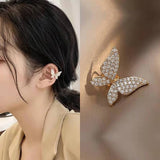 Back  To School Cifeeo New Fashion Butterfly Clip Earrings Ear Hook Copper Ear Clips Earring No Piercing Crystal Ear Cuff For Women Girls Jewelry Gifts