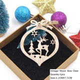 Christmas Gift 6PCS/Lot Vintage Hollow Christmas Gift Wooden Pendants Ornaments Wood Craft Christmas Tree Ornaments Decorations Kids Toys Gifts