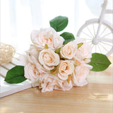 Christmas Gift 1 Bouquet Artificial Rose Bouquet Decorative Silk Flowers Bride Bouquets for Wedding Home Party Decoration Wedding Supplies1