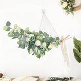 Artificial Green Eucalyptus Garland Leaves Vine Silk Leaf Fake Rattan Artificial Plants Ivy Wreath Wall Hanging Wedding Decor