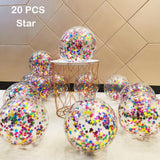 Back to school decoration Cifeeo  20Pcs Metallic Confetti Agate Marble Balloon Latex Transparent Ballon Baby Shower Wedding Birthday Party Decoration Globo