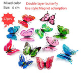 Cifeeo  18Pcs Black And White 3D Effect Crystal Butterflies Wall Sticker Beautiful Butterfly For Kids Room Wall Decals Home Decoration