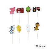 1Set Farm Animal Cake Topper Toppers Cow Pig Banner Horse Lion Pet Walking Balloons Kids Gift Birthday Party Decoration Supplies