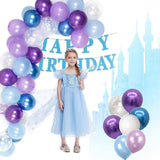 Back to school decoration Cifeeo  132Pcs Snowflake Balloon Garland Arch Kit Birthday Party Ice Snow Queen Metal Balloon Baby Shower Decoration Christmas Globos
