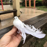 Christmas Gift 10PCS Fake Bird,White Doves Artificial Foam Feathers Birds With Clip,Pigeons Decoration For Wedding,Christmas,Home
