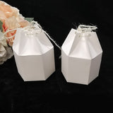 Cifeeo 25/50pcs Kraft Paper Box Cardboard Lantern Hexagon Candy Box With Hemp Rope DIY Favor And Gifts Christmas Party Wedding Decor
