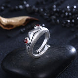 New Frog Ring for Women Artistic Design Retro Opening Resizable Unisex Female Statement Rings Silver Color Gift