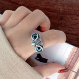 Christmas Gift Ring for Men Women Japanese Style Cute Cat Ring Simplicity Fashion Jewelry  Gifts Blue Rhinestone Eyes Dog Rings