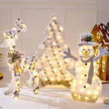 Christmas Gift Creative Ornaments Christmas Decoration Glowing Christmas Deer Christmas Tree Ornaments Reindeer Family 2021 New Year Decoration