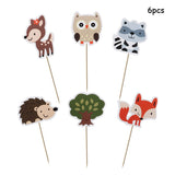 WEIGAO Lion Monkey Cake Toppers Jungle Birthday Theme Party Decor Cupcake Wrapper Cupcake Decor for Kids Birthday Party Supplies