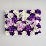 Christmas Gift 60x40cm Artificial Flowers DIY Wedding Decoration Flower Wall Panels Silk Rose Flower Purple Romantic Wedding Backdrop Deco