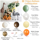 Blue Balloon Arch Beige Baby Shower Cream Peach Safari Green DIY Balloons Garland Birthday Party Decorations Boy Kids Supplies