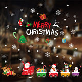 Merry Christmas Wall Stickers Christmas Decorations For Home Santa Claus Window glass Sticker Xmas Ornaments Navidad New Year