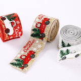 Christmas Gift 2M/5M Christmas Red Car Ribbon 5cm Wide Merry Xmas Crafts Ribbon for DIY Christmas Gift Wrapping Home Wreath Bow Decoration