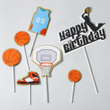 1Set/lot Basketball Football Theme Party Happy Birthday Banner Cake Topper For Kids Boy Birthday Party Cake Decorations Supplies