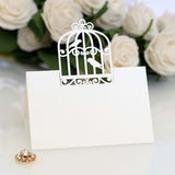 100pcs Laser Cut Bird Cage Table Name Place Cards Favor Table Name Message Setting Card Wedding Birthday Party Favor Decoration