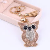Heart Keychain Leather Tassel Key Holder Metal Crystal Key Chain Keyring Charm Auto Pendant Gift