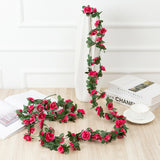 Christmas Gift 2.2m Artificial Flowers Ivy Roses Silk Flowers Garland DIY Flowers for Wedding Garden Home Decoration Accessories Flower Vine