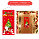 PATIMATE Christmas Cloth Hanging Flag Merry Christmas Decorations For Home Christmas Hanging Decoration  Xmas Gifts New Year