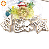 Christmas Gift New!6PCS/Lot Multi European White Wooden Pendants Ornaments Hanging Gifts For Wedding&Christmas Party Decorations Tree Ornaments