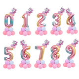 15PCS Number Foil Balloons Digit Birthday Balloons Decoration Number Balloon Happy Birthday Party Decorations Kids Pink Ballon