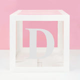 30cm Cube Clear Box Letter Style Plastic Gift Ballon Box for Wedding Birthday Party Decoration Baby Shower Supplies Package Bags