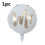 Back To School  18inch Round White Gold Glitter Print Mr&Mrs LOVE foil Balloons bride to be marriage Wedding Valentine's Day Air Globos Supplies