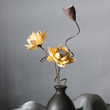 1pc,Real Natural Dried Pressed Lotus Flower,Decorative Handmade Water Lily Flower Branch,Table Decoration For Home,Living Room