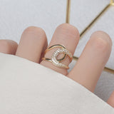 Ins Hot Sale Exquisite Geometry Zirconia Ring for Women Cubic Zircon CZ Luxury Rings Wedding Accessories Pendant Gift