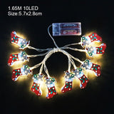 1.6m 10Led Christmas Decorations Santa Claus Xmas Tree LED String Lights Garland Xmas Tree Ornament Festival Decoration for Home