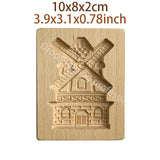 Cookie Cutter Mold Wooden 3D Embossing Baking Tool Rose Flower Patten Cake Decorating Gingerbread Press Provance Biscuit Mold