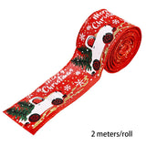 Christmas Gift 2M/5M Christmas Red Car Ribbon 5cm Wide Merry Xmas Crafts Ribbon for DIY Christmas Gift Wrapping Home Wreath Bow Decoration