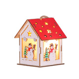 Mini Wooden House String Lights Christmas Tree Hanging Ornaments Warm White House Shape Fairy Light Noel 2022 xmas party decor