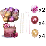 10PCS/PACK 5 Inch Balloon Cake Topper Metallic Confetti Latex Balons For Birthday Baby Shower Wedding Jungle Party Decoration