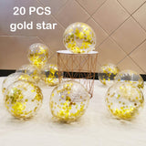 Back to school decoration Cifeeo  20Pcs Metallic Confetti Agate Marble Balloon Latex Transparent Ballon Baby Shower Wedding Birthday Party Decoration Globo