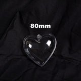 5Pairs 4-7cm Christmas Tree Decorations Balls Transparent Round Star Heart Balls Open Clear Bauble Ornament Christmas Gift Boxs