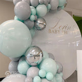 105pcs Pastel Balloons Garland Arch Kit 4D Sliver Macaron Gray Green Blue Birthday Wedding Baby Shower Anniversary Party Decor