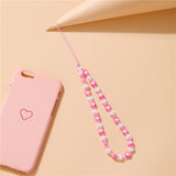 Cifeeo Ins Trendy Colorful Smiling Beads Chain Mobile Phone Chain Anti-lost Handmade Acrylic Cord Lanyard for Women Gifts