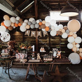 103pcs White Cream Peach New Year Balloons Garland Orange Grey Arch Kit Wedding Birthday Party Baby Shower Balloon Arch Decors