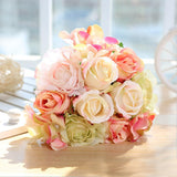 Christmas Gift 1 Bouquet Artificial Rose Bouquet Decorative Silk Flowers Bride Bouquets for Wedding Home Party Decoration Wedding Supplies1