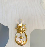 The Sun/ Moon Gold Plated Earrings Celestial Earrings Outspace Gift