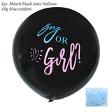 36inch Gender Reveal Balloon Black Latex Confetti Globos Fun Baby Party Decoration He or She Boy or Girl Baby Shower Supplies