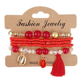 Vintage Ethnic Multilayer Big beads Bracelets Boho Statement Flower Bracelet Bangles For Women Summer Jewelry