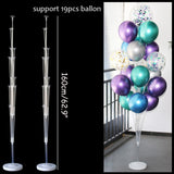 2Sets Adult kids birthday party Balloon column stand Wedding arch decoration Baby shower 100pcs Latex globos for Number ballons