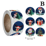 500pcs/roll Christmas Round Santa Claus Stickers Gift Packaging Sticker