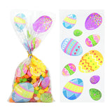 50pcs/lot Easter Cookie Candy Bag Bunny Eggs Printed Plastic Gift Packing Bags Baking Happy Easter Party Decoration Favors